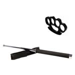 Sport si Outdoor - Sporturi de contact - Produse autoaparare - Set baston telescopic 65 cm argintiu + box negru 1 cm grosime - Infinity.ro