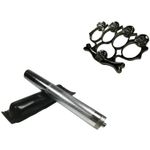 Sport si Outdoor - Sporturi de contact - Produse autoaparare - Set baston telescopic din otel, argintiu, 64 cm + box-rozeta craniu negru - Infinity.ro