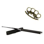 Sport si Outdoor - Sporturi de contact - Produse autoaparare - Set baston telescopic 65 cm argintiu + box cranii - Infinity.ro