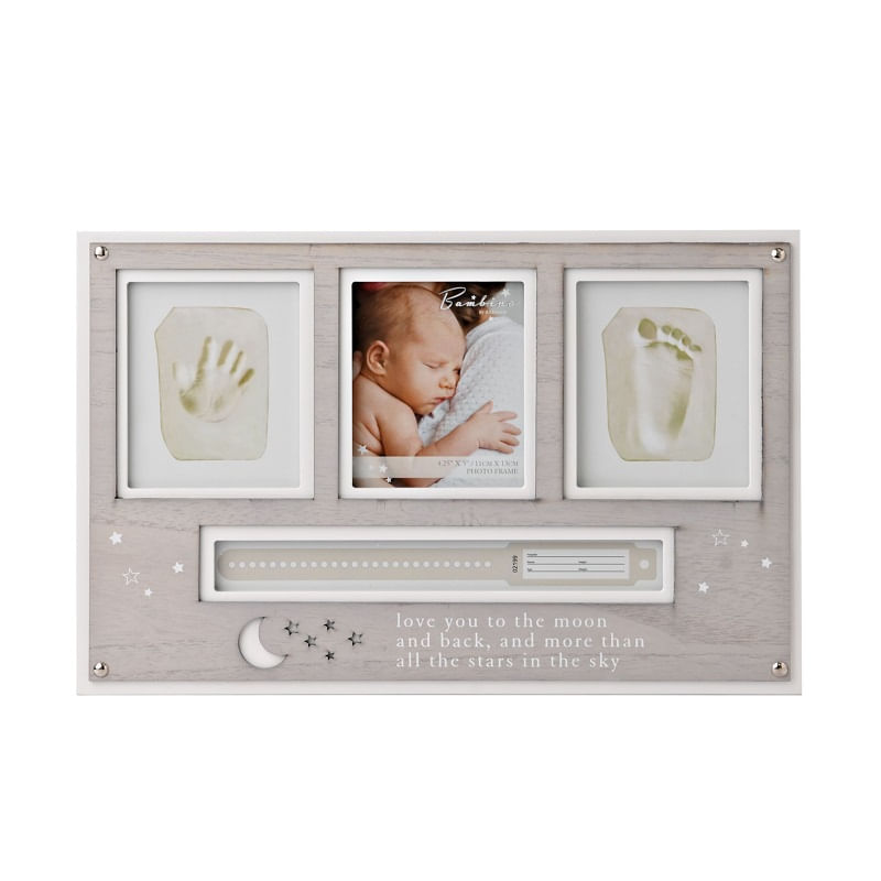 Casa si Gradina - Decoratiuni - Obiecte decorative - Decoratiuni camera copilului - Rama foto cu mulaj si spatiu pentru bratara din maternitate Bambino by Juliana, alba - Infinity.ro