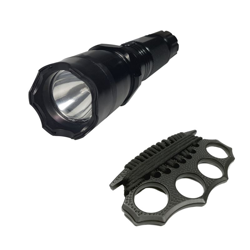 Sport si Outdoor/Sporturi de contact/Produse autoaparare - Lanterna cu electrosoc cu acumulator, LED + Box cadou - Infinity.ro