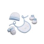Fashion, accesorii si bijuterii - Copii - Imbracaminte copii - Treninguri si compleuri copii - Set cadou nou nascuti 4 piese din bumbac Inter Baby - alb si bleu - Infinity.ro