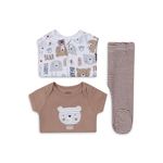 Fashion, accesorii si bijuterii - Copii - Imbracaminte copii - Treninguri si compleuri copii - Set cadou bebelusi 3 piese model ursulet marime 3-6 luni - Infinity.ro