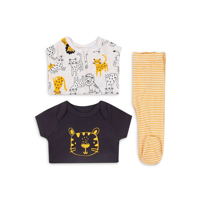 Fashion, accesorii si bijuterii - Copii - Imbracaminte copii - Treninguri si compleuri copii - Set cadou bebelusi 3 piese model tigru marime 6-9 luni - Infinity.ro