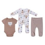 Fashion, accesorii si bijuterii - Copii - Imbracaminte copii - Treninguri si compleuri copii - Set cadou bebelusi 3 piese model ursulet marime 3-6 luni - Infinity.ro