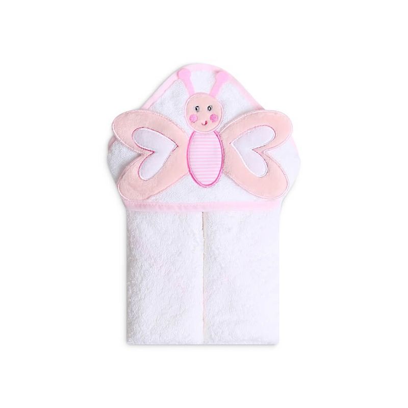 Jucarii, Copii si Bebe - Igiena si ingrijire - Baia bebelusului - Prosoape si halate de baie copii - Prosop bebe cu gluga din bumbac - fluturas - Infinity.ro
