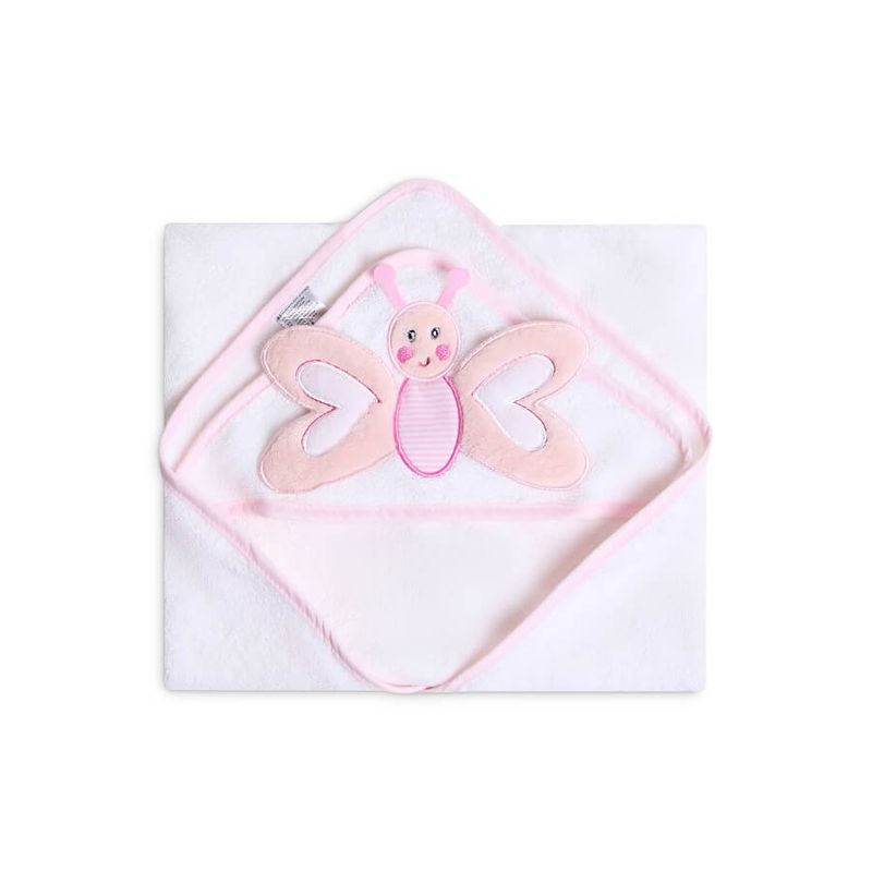Jucarii, Copii si Bebe - Igiena si ingrijire - Baia bebelusului - Prosoape si halate de baie copii - Prosop bebe cu gluga din bumbac - fluturas - Infinity.ro
