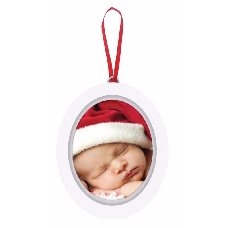 Market - Cadouri - Rame si albume foto - Kit rama foto ovala cu amprenta din cerneala Baby's First Christmas Pearhead - Infinity.ro