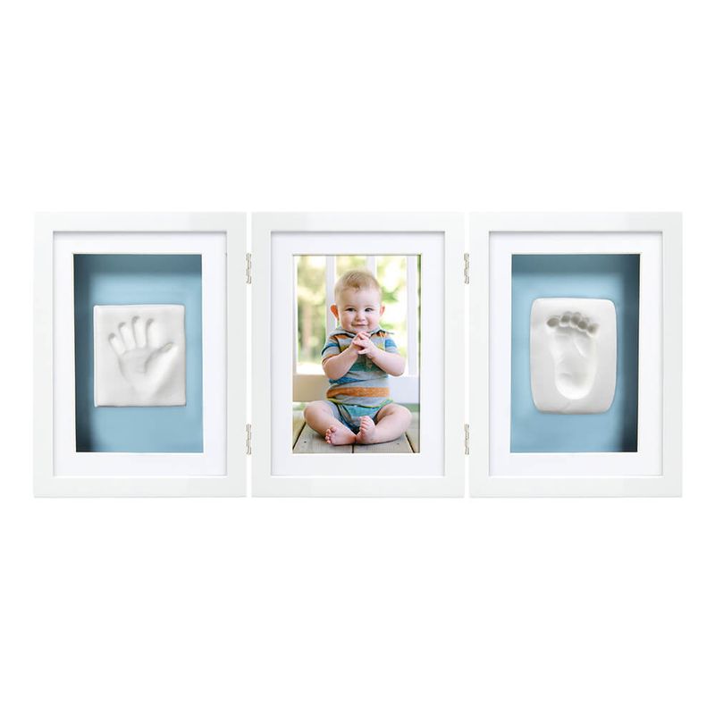 Market - Cadouri - Rame si albume foto - Kit rama foto tripla cu amprente manuta si piciorus Pearhead - Infinity.ro