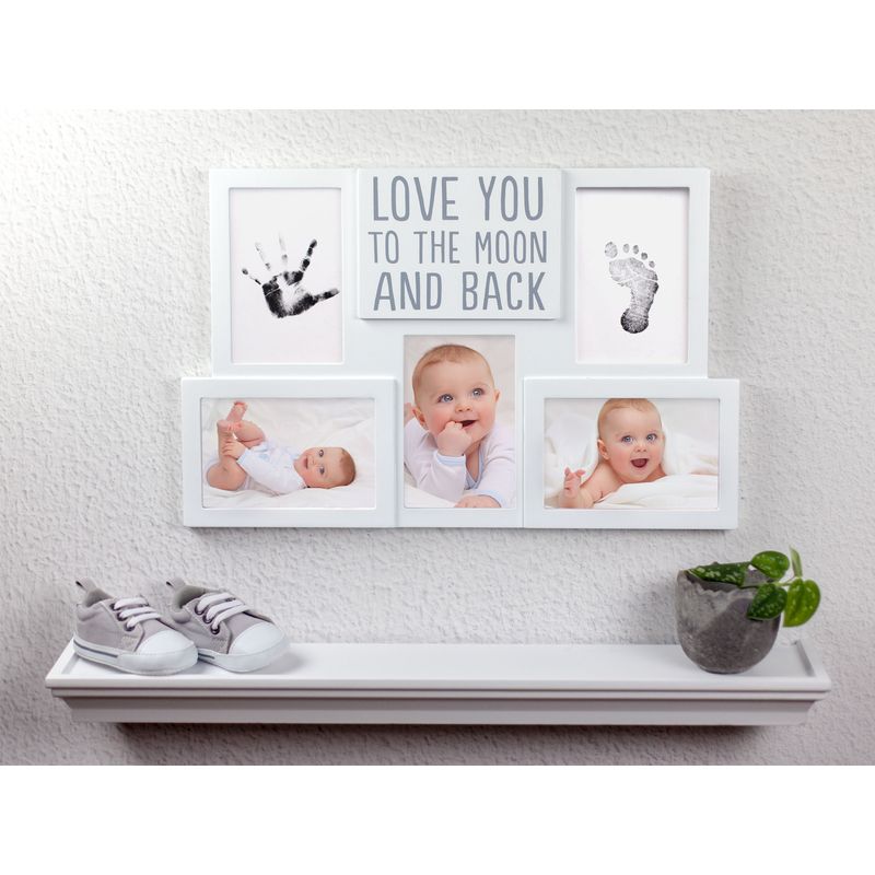 Casa si Gradina - Decoratiuni - Obiecte decorative - Decoratiuni camera copilului - Kit rama foto amprente cerneala - Love you to the moon and back Pearhead - Infinity.ro