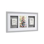 Market - Cadouri - Rame si albume foto - Pearhead - Kit rama foto simpla cu amprenta mulaj manuta si piciorus - gri - Infinity.ro