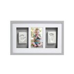 Market - Cadouri - Rame si albume foto - Pearhead - Kit rama foto simpla cu amprenta mulaj manuta si piciorus - gri - Infinity.ro