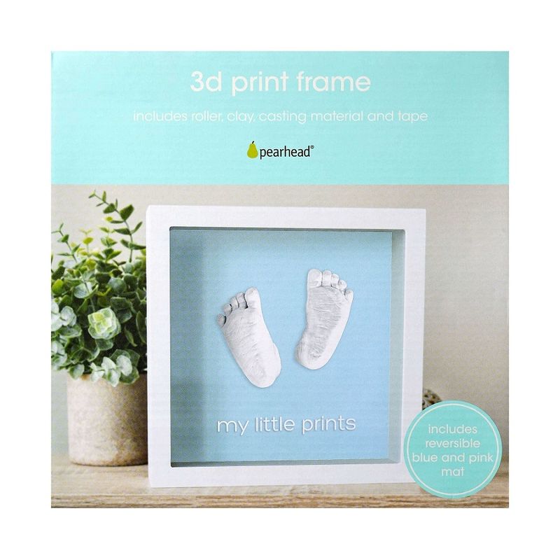 Casa si Gradina - Decoratiuni - Obiecte decorative - Decoratiuni camera copilului - Rama amprenta bebe 3D Pearhead, alba - Infinity.ro