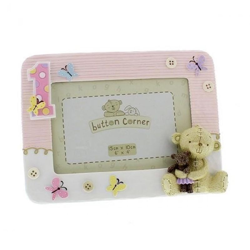 Casa si Gradina - Decoratiuni - Obiecte decorative - Decoratiuni camera copilului - Button Corner - Rama foto pink My First Birthday - Infinity.ro