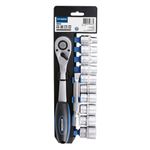 Casa si Gradina - Constructii - Scule de mana si unelte - Chei si truse chei - Set cheie clichet cu tubulare 3/8 12 buc Hyundai HY-59632 - Infinity.ro