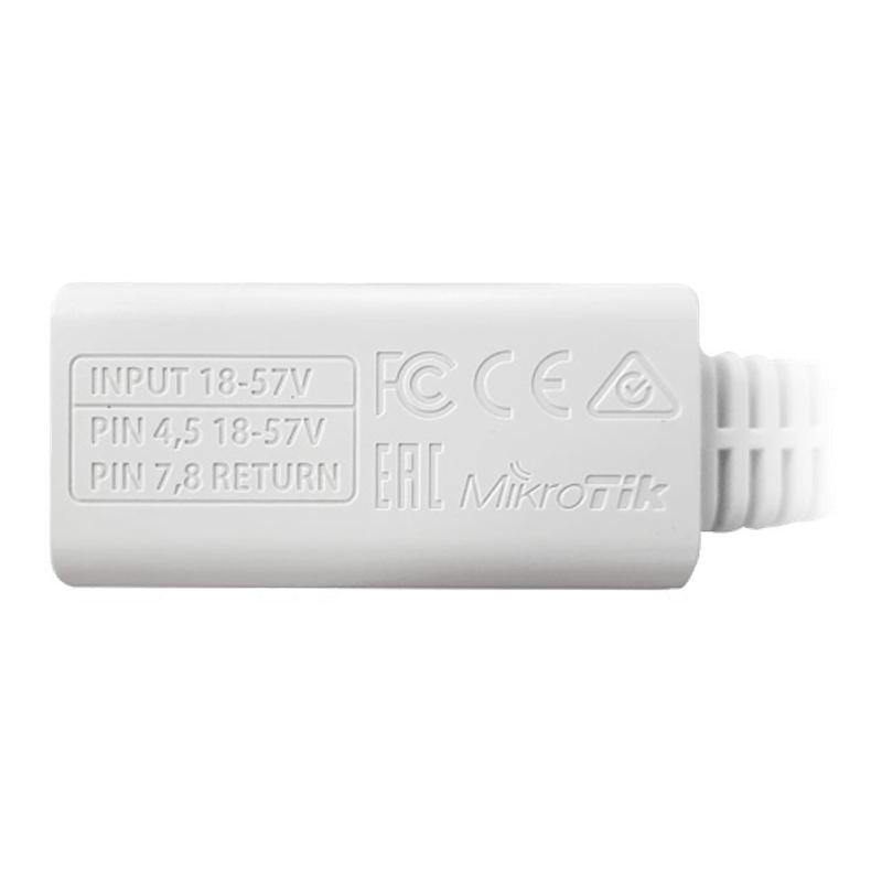PC, gaming si accesorii - Retelistica - Media convertoare - Injector PoE pasiv 18-57V, Gigabit - Mikrotik RBGPOE - Infinity.ro