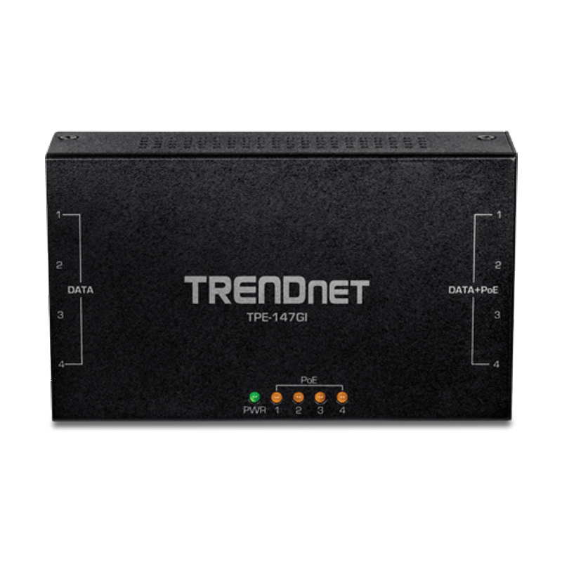 PC, gaming si accesorii - Retelistica - Switch-uri - Accesorii switch-uri - Injector Gigabit 4 x PoE+, putere 65W - TRENDnet TPE-147GI - Infinity.ro