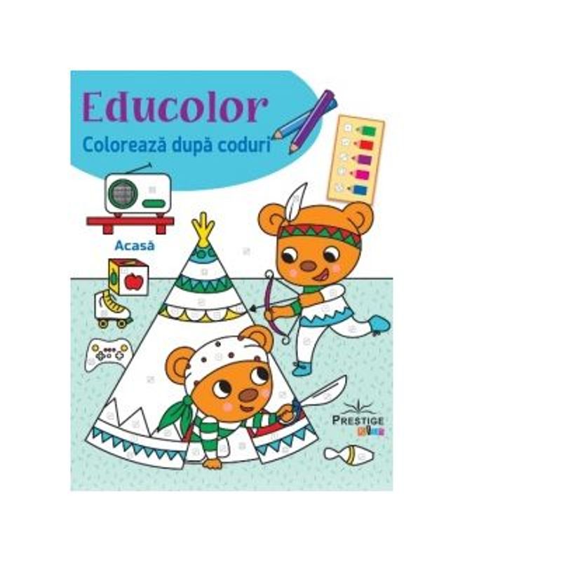 Carti si Birotica - Carti - Carti pentru copii - Carti de colorat - Coloreaza dupa coduri. Acasa - Cecile Marbehant - Infinity.ro