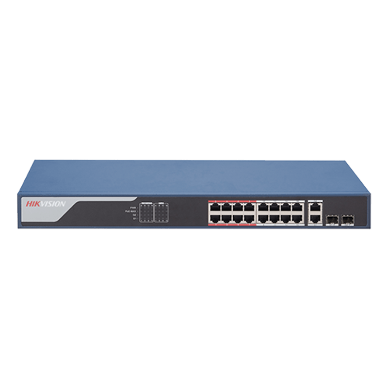 PC, gaming si accesorii - Retelistica - Switch-uri - Switch-uri cu management - Switch 16 porturi PoE 100Mbps, 2 port uplink Gigabit, SMART Management - HIKVISION DS-3E1318P-EI - Infinity.ro