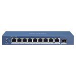 PC, gaming si accesorii - Retelistica - Switch-uri - Switch-uri fara management - Switch 8 porturi Gigabit PoE, 1 port RJ45, 1 port SFP - HIKVISION DS-3E0510P-E - Infinity.ro