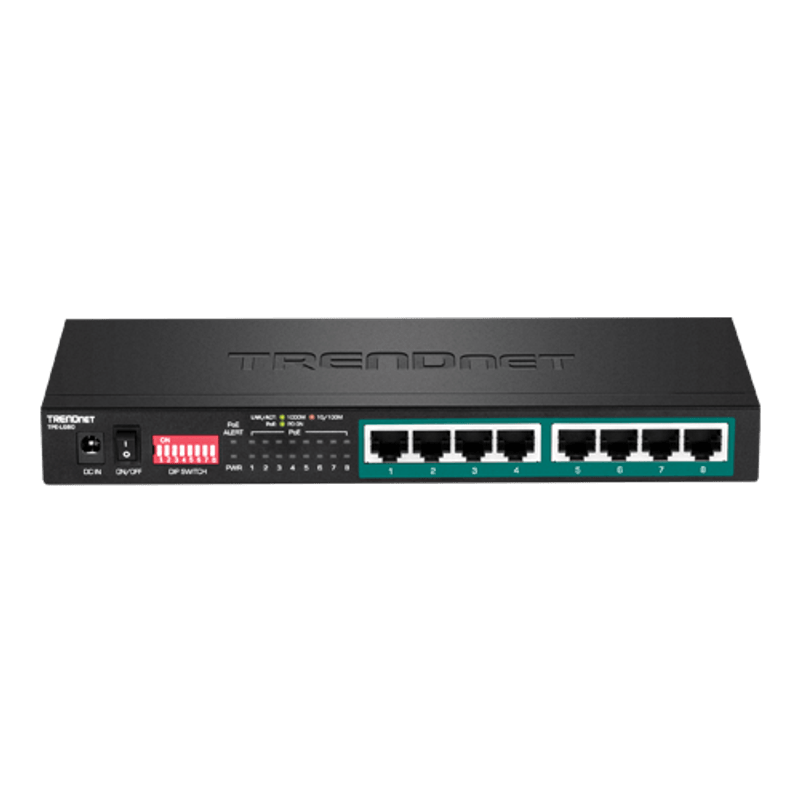 PC, gaming si accesorii - Retelistica - Switch-uri - Switch-uri fara management - Switch 8 porturi Gigabit Long Range 200m PoE+ - TRENDnet TPE-LG80 - Infinity.ro