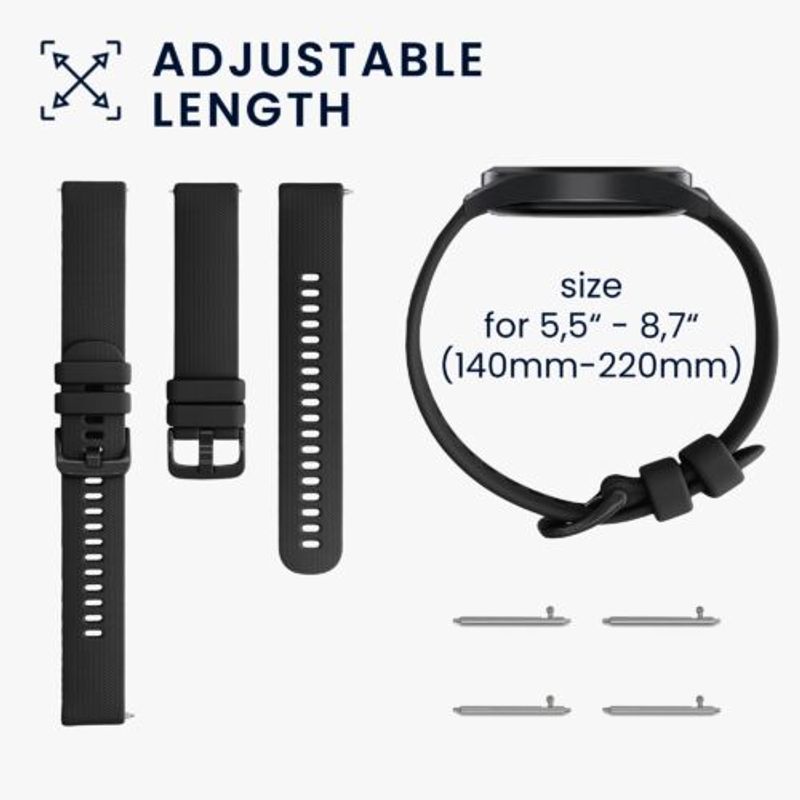 Laptop, Telefoane si Tablete - Wearables si gadgeturi - Wearables - Accesorii wearables - Set 2 curele pentru Garmin Venu Sq/Venu Sq Music, Kwmobile, Negru/Alb, Silicon, 57776.06 - Infinity.ro