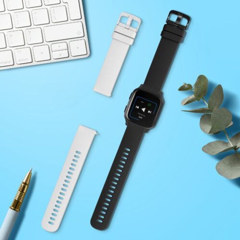 Laptop, Telefoane si Tablete - Wearables si gadgeturi - Wearables - Accesorii wearables - Set 2 curele pentru Garmin Venu Sq/Venu Sq Music, Kwmobile, Negru/Alb, Silicon, 57776.06 - Infinity.ro
