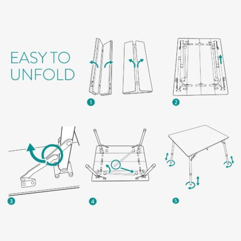 Sport si Outdoor - Camping - Mobilier pentru camping - Mese camping - Masa de camping pliabila din bambus Navaris, 65 x 50 cm, Reglabila, Bambus, 51166.2 - Infinity.ro