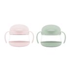 Jucarii, Copii si Bebe - Hrana si alaptare - Biberoane, suzete si accesorii hranire - Articole hranire bebelusi - Set 2 cani pentru gustare Ubbi roz si vernil - Infinity.ro