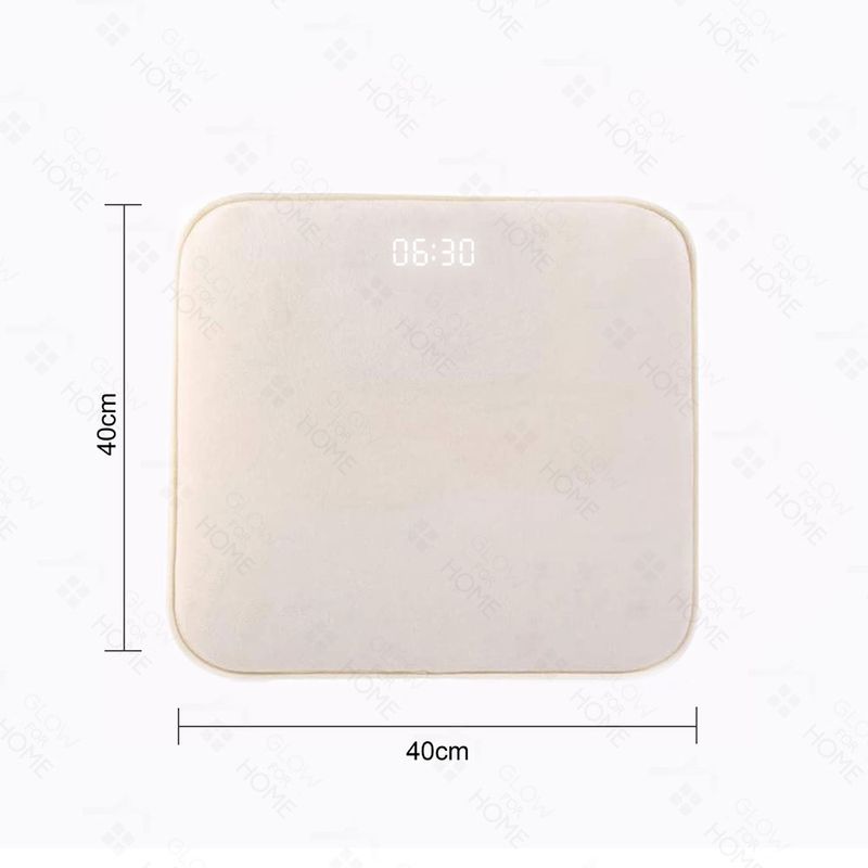 Laptop, Telefoane si Tablete/Wearables si gadgeturi/Gadgeturi/Accesorii SMART - Covor cu alarma si ceas desteptator digital cu LED, GlowforHome, senzor de presiune, spuma cu memorie, 40x40 cm, bej - Infinity.ro