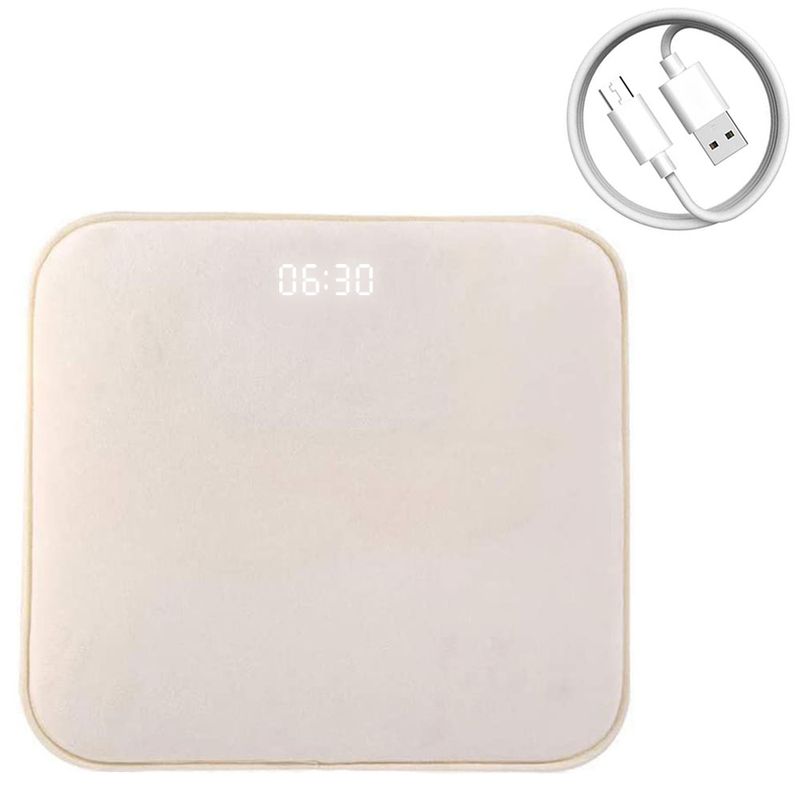 Laptop, Telefoane si Tablete/Wearables si gadgeturi/Gadgeturi/Accesorii SMART - Covor cu alarma si ceas desteptator digital cu LED, GlowforHome, senzor de presiune, spuma cu memorie, 40x40 cm, bej - Infinity.ro
