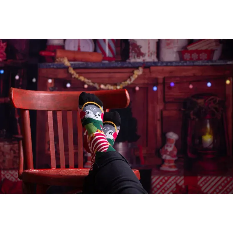 Fashion, accesorii si bijuterii - Femei - Lenjerie si pijamale femei - Sosete si ciorapi femei - Sosete bambus de craciun Comfort Feet Socks CHRISTMAS MOUSE, 43-46 EU - Infinity.ro