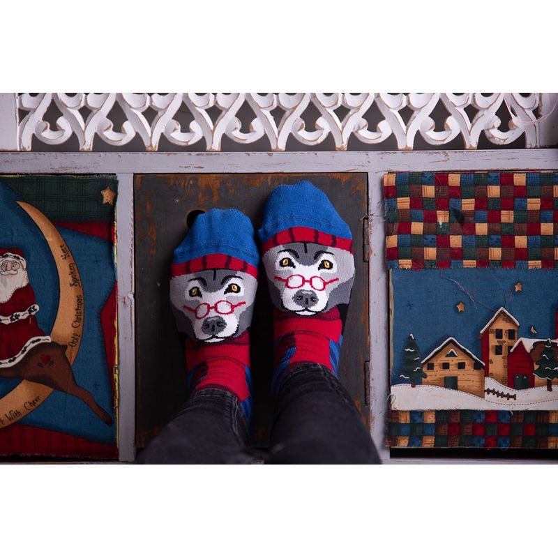 Fashion, accesorii si bijuterii - Femei - Lenjerie si pijamale femei - Sosete si ciorapi femei - Sosete bambus de craciun Comfort Feet Socks CHRISTMAS WOLF, 43-46 - Infinity.ro
