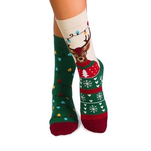 Sosete bumbac de Craciun Rudolf,