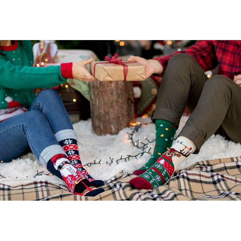 Fashion, accesorii si bijuterii - Femei - Lenjerie si pijamale femei - Sosete si ciorapi femei - Sosete bumbac de Craciun Rudolf, 31-34 - Infinity.ro