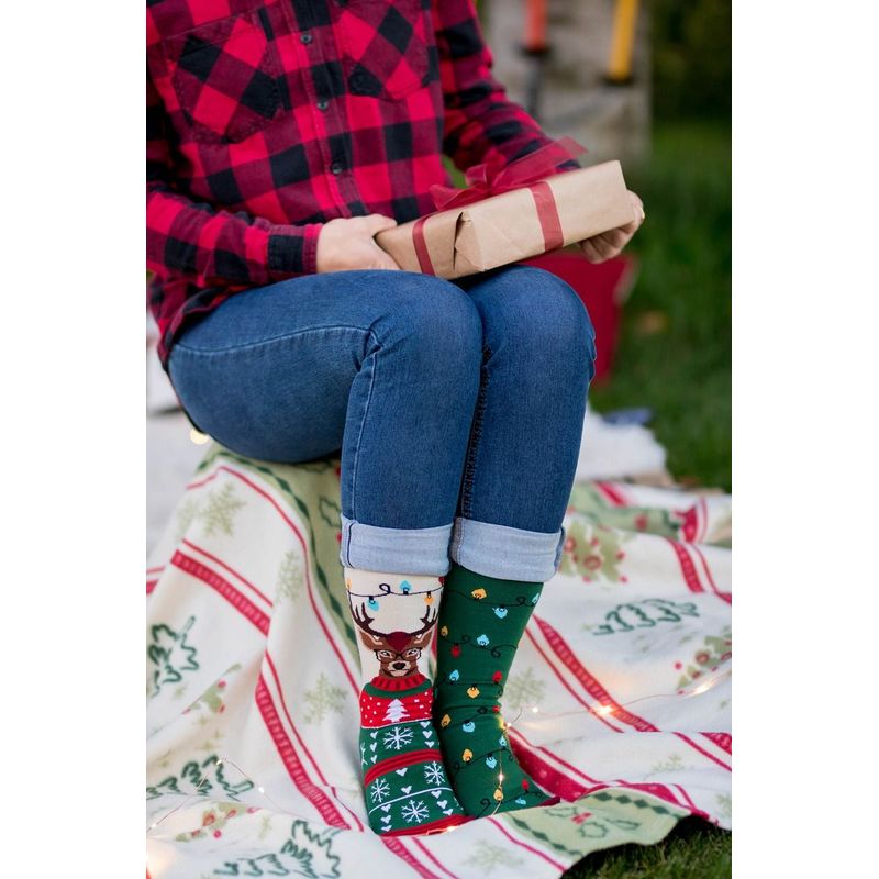 Fashion, accesorii si bijuterii - Femei - Lenjerie si pijamale femei - Sosete si ciorapi femei - Sosete bumbac de Craciun Rudolf, 31-34 - Infinity.ro