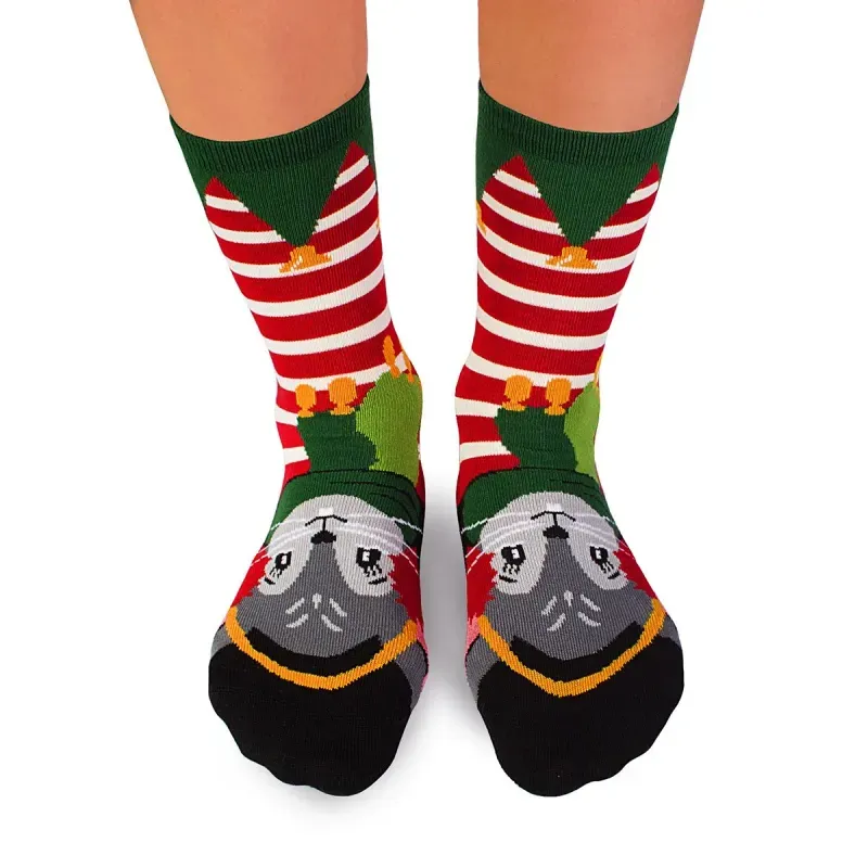 Fashion, accesorii si bijuterii - Femei - Lenjerie si pijamale femei - Sosete si ciorapi femei - Sosete bambus de craciun Comfort Feet Socks CHRISTMAS MOUSE, 43-46 EU - Infinity.ro