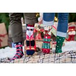 Fashion, accesorii si bijuterii - Femei - Lenjerie si pijamale femei - Sosete si ciorapi femei - Sosete bumbac de Craciun Rudolf, 31-34 - Infinity.ro