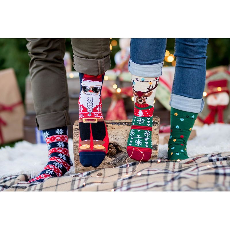 Fashion, accesorii si bijuterii - Femei - Lenjerie si pijamale femei - Sosete si ciorapi femei - Sosete bumbac de Craciun Rudolf, 31-34 - Infinity.ro