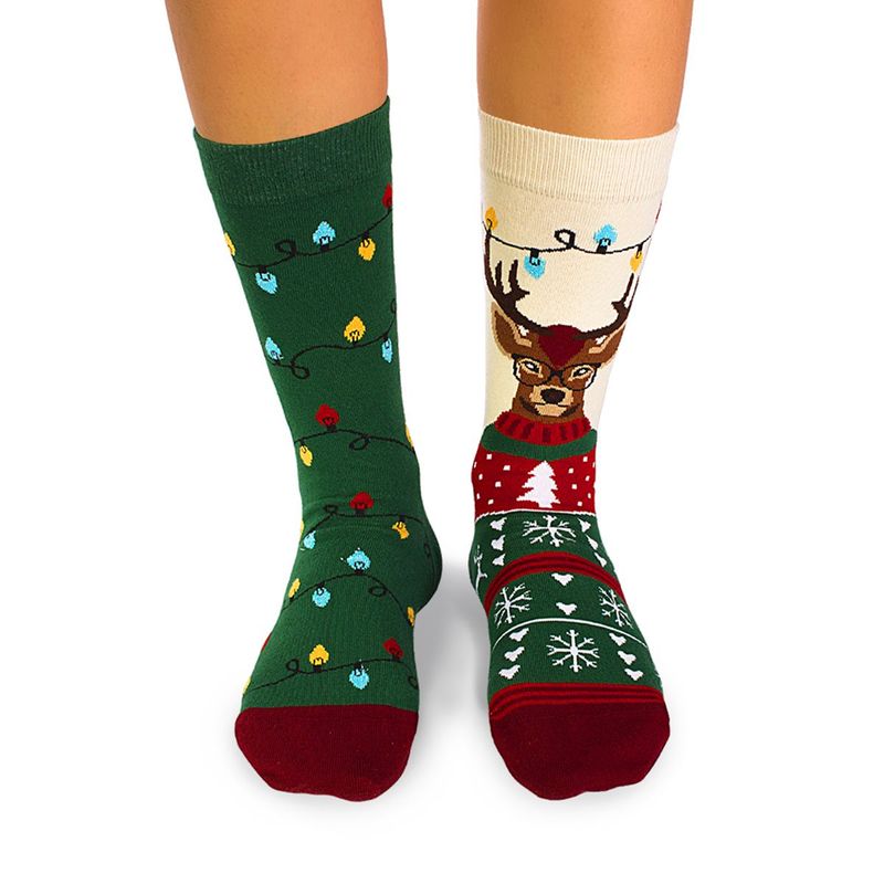 Fashion, accesorii si bijuterii - Femei - Lenjerie si pijamale femei - Sosete si ciorapi femei - Sosete bumbac de Craciun Rudolf, 31-34 - Infinity.ro