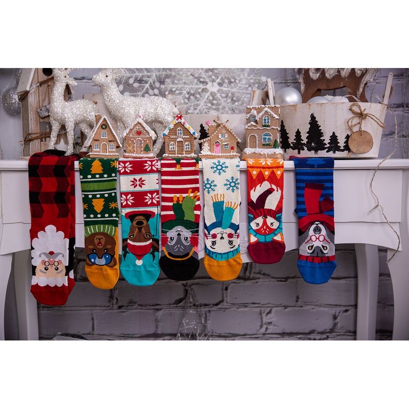 Fashion, accesorii si bijuterii - Femei - Lenjerie si pijamale femei - Sosete si ciorapi femei - Sosete bambus de craciun BOX 3 Comfort Feet Socks CHRISTMAS Bear Deer Wolf, 39-42 EU - Infinity.ro