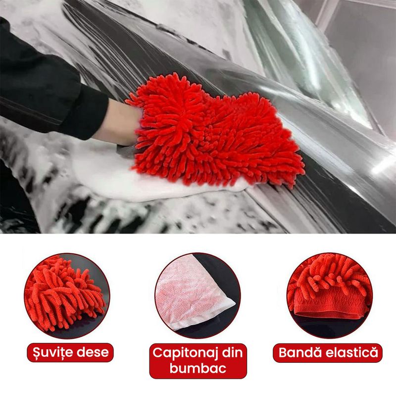Auto si Moto - Intretinere auto - Produse curatare auto - Set Premium 18 Piese detailing auto, GlowforHome, pensule detaliere, burete aplicator, laveta microfibra, Rosu-negru - Infinity.ro