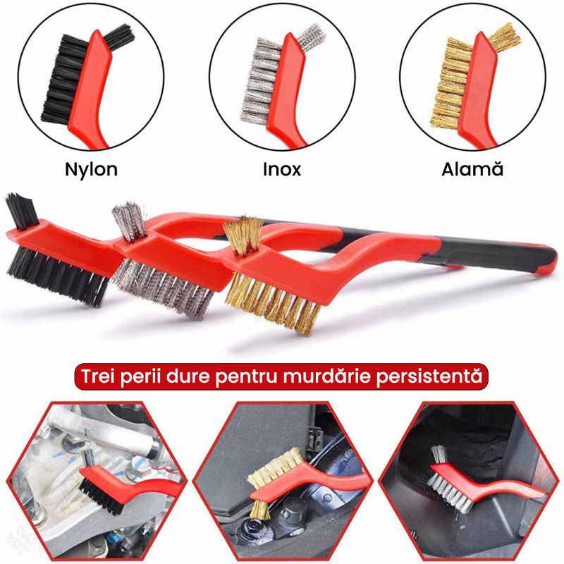 Auto si Moto - Intretinere auto - Produse curatare auto - Set Premium 18 Piese detailing auto, GlowforHome, pensule detaliere, burete aplicator, laveta microfibra, Rosu-negru - Infinity.ro