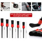 Auto si Moto - Intretinere auto - Produse curatare auto - Set Premium 18 Piese detailing auto, GlowforHome, pensule detaliere, burete aplicator, laveta microfibra, Rosu-negru - Infinity.ro