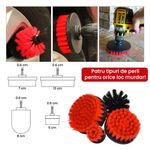 Auto si Moto - Intretinere auto - Produse curatare auto - Set Premium 18 Piese detailing auto, GlowforHome, pensule detaliere, burete aplicator, laveta microfibra, Rosu-negru - Infinity.ro