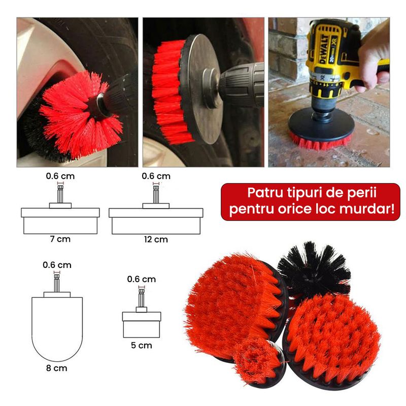 Auto si Moto - Intretinere auto - Produse curatare auto - Set Premium 18 Piese detailing auto, GlowforHome, pensule detaliere, burete aplicator, laveta microfibra, Rosu-negru - Infinity.ro