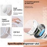 Casa si Gradina - Sanitare - Suporturi si accesorii baie - Dispensere - Dispenser automat pentru sapun lichid cu spuma, oglinda iluminata LED, GlowforHome, Senzor miscare, 1500mAh, USB-C, Alb - Infinity.ro