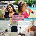 Casa si Gradina - Bucatarie si vesela - Cani si pahare - Sticle - Sticla reutilizabila cu cristale naturale, GlowforHome, capac rezistent la scurgeri, 500 ml, Husa Protectie, Quartz Alb - Infinity.ro