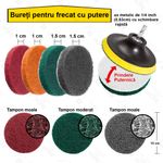 Market - Curatenie si intretinere casa - Produse bucatarie - Lavete si bureti - Set perii si bureti de curatare, GlowforHome, diverse duritati, 38 piese, baie, bucatarie, cada, gresie, faianta, covor - Infinity.ro