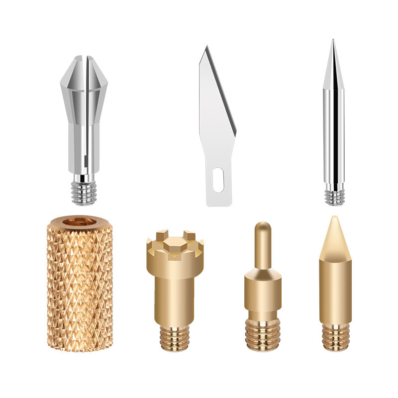 Casa si Gradina/Constructii/Scule electrice si accesorii/Accesorii pistoale de lipit - Set 28 piese varfuri si capete de schimb pentru letcon, GlowforHome, pentru gravura si statia de lipit, Auriu/Argintiu - Infinity.ro